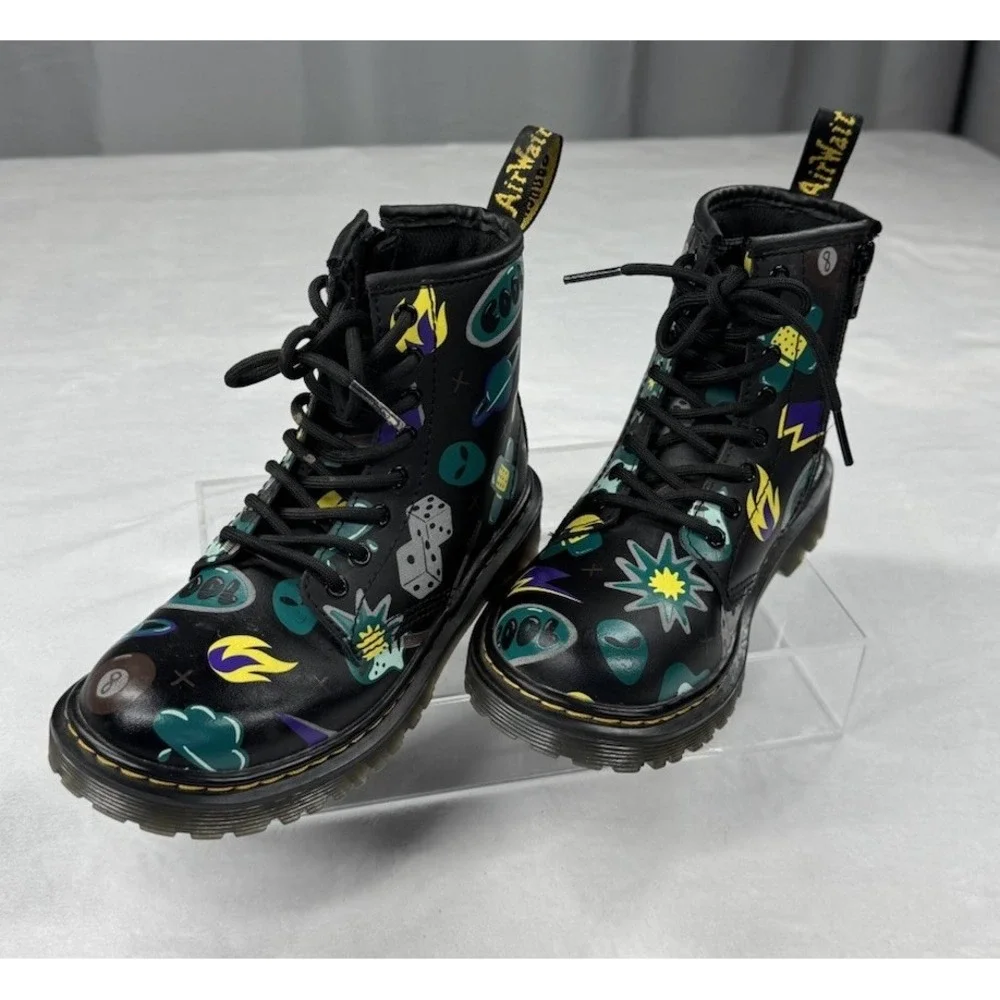 Dr Marten Junior 1460 Sticker Print Lace‎ Up Size 13